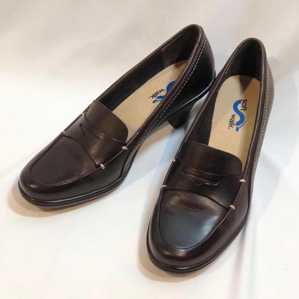 EUC SoftWalk Leather Heel Size 7 - Picture 1 of 7